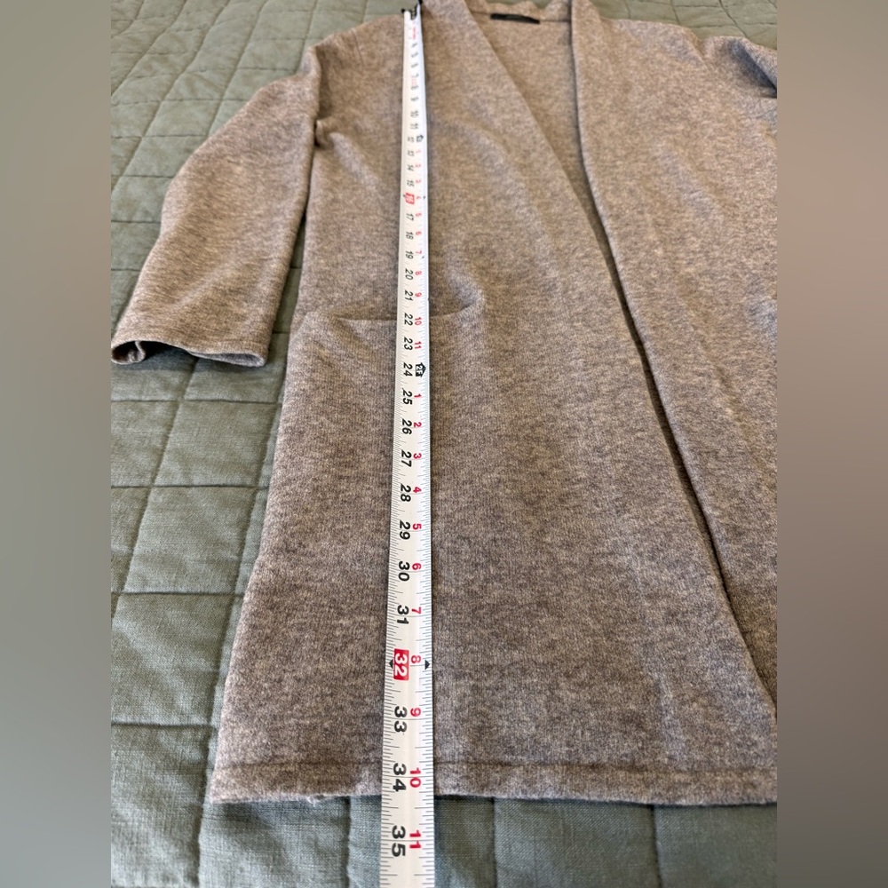 Jenni Kayne Taupe Open-Front Merino Women's Cardigan Sweater Small - Picture 7 of 15